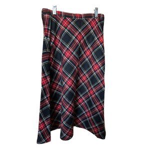 Vintage Chequers 1960’s Made In USA Red,Black,yellow Plaid Wool Skirt 9/10
